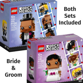 LEGO BRIDE AND GROOM WEDDING BRICKHEADZ SET 40383 & #40384